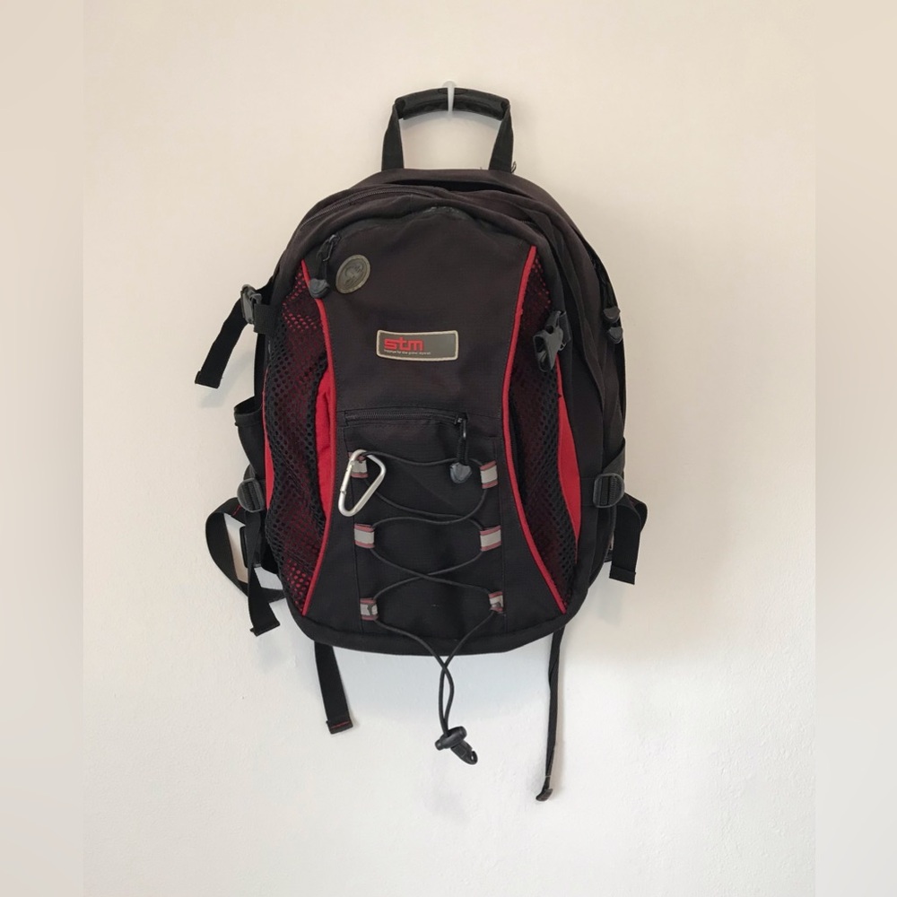 STM black red camping traveling hiking camping backpack men outdoor